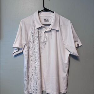 Under Armour Men's White and Gray Polo Shirt